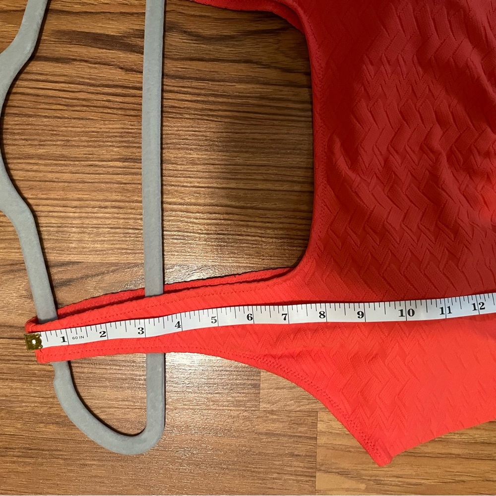 Aerie Women’s Swim One Piece Cutout Scoop Neck Jacquard NWT Calypso Red XXL long - Picture 8 of 9